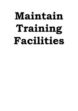 Maintain
Training
Facilities
