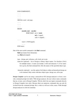 ENGI 9868 ASIC Design 
 
 
Notes 7: Apply Synthesis Constraints 
 
Instructor: Cheng Li 
3
 
 
 
END COMPONENT;  
 
 
 
… …