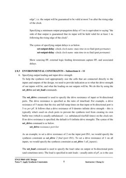 ENGI 9868 ASIC Design 
 
 
Notes 7: Apply Synthesis Constraints 
 
Instructor: Cheng Li 
8
edge", i.e. the output will be g