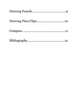 Drawing Pencils........................................9 
 
Drawing Pins/Clips.................................10 
 
Compass.