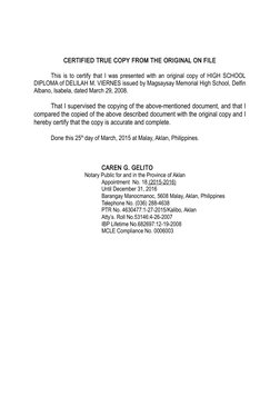 Authenticated Copy Sample Certified True Copy Samples and Formats | PDF | Document | Government ...