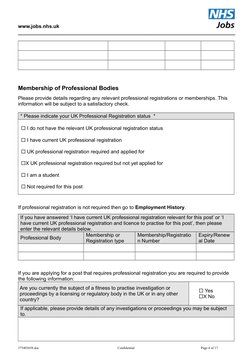 www.jobs.nhs.uk
_____________________________________________________________________________
Membership of Professional Bodi