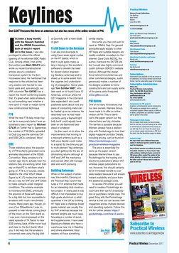 Practical Wireless
Warners Group Publications
The Maltings
West Street
Bourne
Lincs PE10 9PH
www.warnersgroup.co.uk
Tel 01778