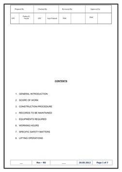 Prepared By            
Checked By                
Reviewed By                     
Approved by              
EPC
Pankaj K.
N