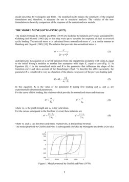 2 
 
model described by Menegotto and Pinto. The modified model retains the simplicity of the original 
formulation and, ther