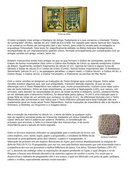 Forma de códice 
A Bíblia Hebraica Stuttgartensia 
O texto completo mais antigo e fidedigno do Antigo Testamento é o que cons