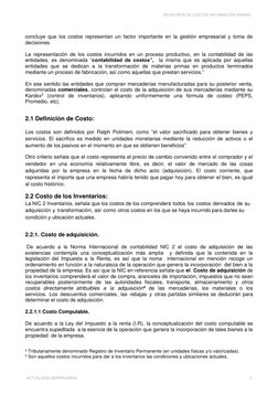concluye que los costos representan un factor importante en la gestión empresarial y toma de 
decisiones.  
 
La representaci
