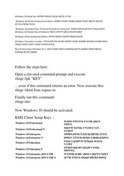 Windows 10 Serial Key: NPPR9-FWDCX-D2C8J-H872K-2YT43
Windows 10 OS key Professional Edition: 6P99N-YF42M-TPGBG-9VMJP-YKHCF