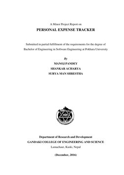 Personal Expense Tracker Project Report | PDF | Use Case | Password