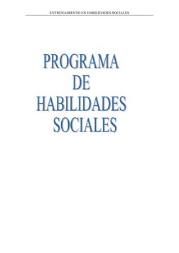 ENTRENAMIENTO EN HABILIDADES SOCIALES
