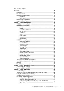 MULTI-FUNCTIONAL DISPLAY (v. 2.00.012). ECDIS User Manual 
1
This document contains: 
Preamble ............................