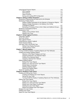 MULTI-FUNCTIONAL DISPLAY (v. 2.00.012). ECDIS User Manual 
3
Using Special Purpose Objects ................................
