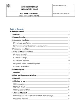 Method Statement - Site Installation - ITC | PDF | Electrical Connector ...