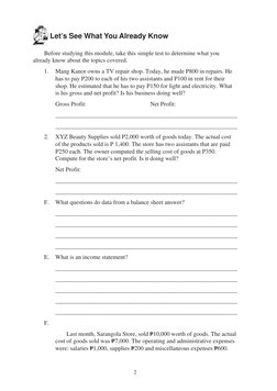 2
 Let’s See What You Already Know
Before studying this module, take this simple test to determine what you
already know abou