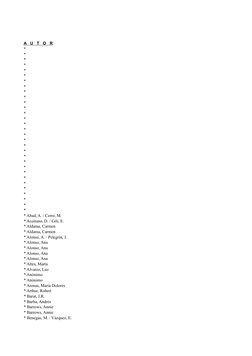 A   U   T   O   R
*
*
*
*
*
*
*
*
*
*
*
*
*
*
*
*
*
*
*
*
*
*
*
*
*
*
*
*
*
* 
* 
* Abad, A. / Cerro, M.
* Aceituno, D. / Gil