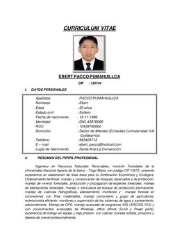 CURRICULUM VITAE 
 
EBERT PACCO PUMAHUILLCA  
CIP 
: 135724 
 
I. 
DATOS PERSONALES 
 
 
 
 
 
 
 
 
 
 
 
 
 
 
 
II. 
RESUM