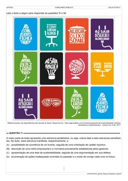 UFG/CS 
 CONCURSO PÚBLICO 
 CELG-GT/2017
Leia o texto a seguir para responder às questões 11 e 12.
Material exposto nas depen