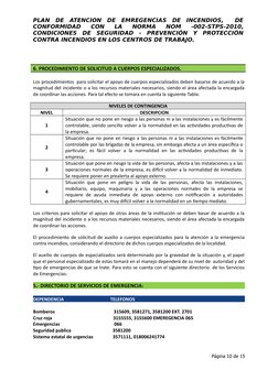 Plan de Emergencia Contra Incendios | PDF | Primeros auxilios | Defensa ...