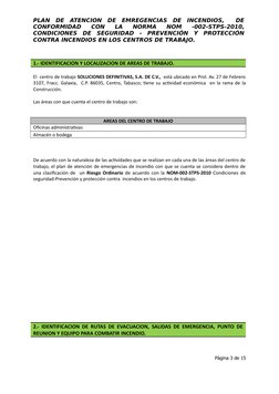 Plan de Emergencia Contra Incendios | PDF | Primeros auxilios | Defensa ...