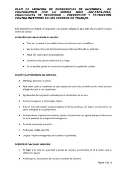 Plan de Emergencia Contra Incendios | PDF | Primeros auxilios | Defensa ...