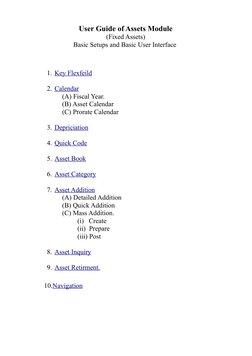 Oracle Fixed Assets User Guide | PDF | Depreciation | Business Economics