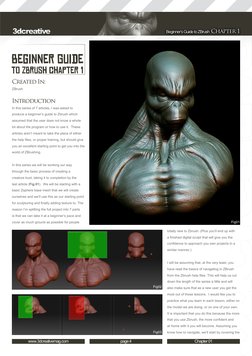 page 4
www.3dcreativemag.com (http://www.3dcreativemag.com)
Chapter 01
Beginner’s Guide to ZBrush  Chapter 1
Created In:
ZBru