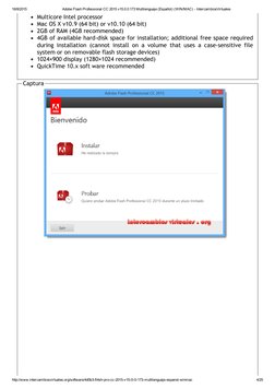 16/8/2015
Adobe Flash Professional CC 2015 v15.0.0.173 Multilenguaje (Español) (WIN/MAC) ­ IntercambiosVirtuales
http://www.i
