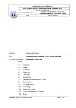 Method Statement for Concrete Works | PDF | Concrete | Building Materials