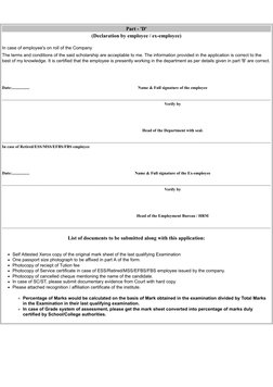 Part - 'D'
(Declaration by employee / ex-employee)
 
In case of employee's on roll of the Company
The terms and conditions