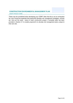 Construction Environmental Management Plan - CEMP - Template (A334171 ...