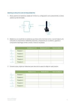 MONTAJE CIRCUITO CON POTENCIÓMETRO 
1.
Ahora usaremos la resistencia variable de 10 KΩ en su conﬁguración como potenciómetro,