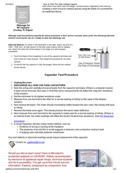 How To Test The High Voltage Capacitor | PDF | Capacitor | Resistor