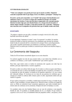 CENTRO/HARA/HARAGEI
“Volar con cualquier cosa puede provocar que tu mente sea libre: Manténte 
centrado aceptando todo lo que