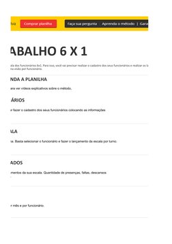 Planilha de Escala 6x1 para Funcionários | PDF | Plano de negócios ...