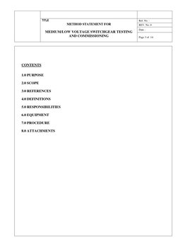 Method Statement For MV LV Switchgear | PDF | Quality Assurance | Safety