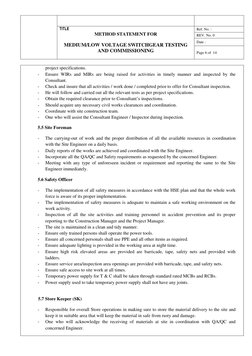 Method Statement For MV LV Switchgear | PDF | Quality Assurance | Safety