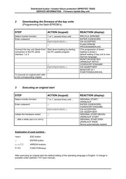 Distributed busbar / breaker failure protection SIPROTEC 7SS52
SERVICE INFORMATION    Firmware Update Bay unit
2
Downloading