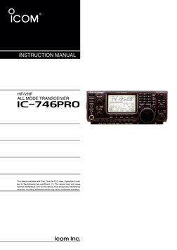 Icom IC-746 Pro Instruction Manual | PDF | Electromagnetic