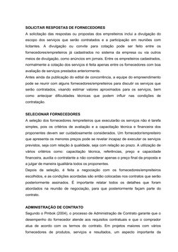 SOLICITAR RESPOSTAS DE FORNECEDORES
A solicitação das respostas ou propostas dos empreiteiros inclui a divulgação do
escopo d