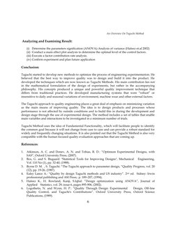 An Overview On Taguchi Method  
 
6 
 
 Analyzing and Examining Result: 
 
(i) Determine the parameters signifi