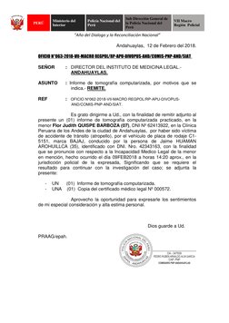 PERÚ 
Ministerio del 
Interior 
Policía Nacional del 
Perú 
Sub Dirección General de 
la Policía Nacional del 
Perú 
VII Ma