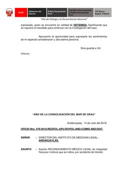 PERÚ 
Ministerio del 
Interior 
Policía Nacional del 
Perú 
Sub Dirección General de 
la Policía Nacional del 
Perú 
VII Ma