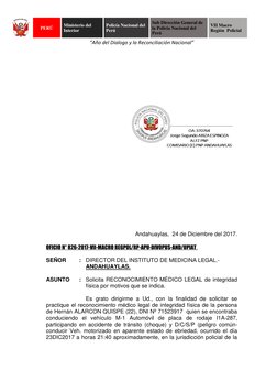 PERÚ 
Ministerio del 
Interior 
Policía Nacional del 
Perú 
Sub Dirección General de 
la Policía Nacional del 
Perú 
VII Ma