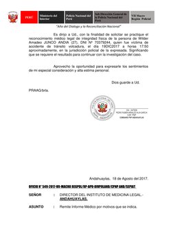 PERÚ 
Ministerio del 
Interior 
Policía Nacional del 
Perú 
Sub Dirección General de 
la Policía Nacional del 
Perú 
VII Ma