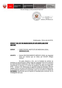 PERÚ 
Ministerio del 
Interior 
Policía Nacional del 
Perú 
Sub Dirección General de 
la Policía Nacional del 
Perú 
VII Ma