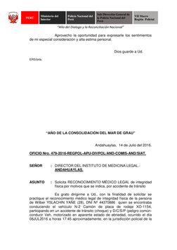 PERÚ 
Ministerio del 
Interior 
Policía Nacional del 
Perú 
Sub Dirección General de 
la Policía Nacional del 
Perú 
VII Ma