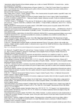 / intratesticular/ epidural (dependerá del procedimiento quirúrgico que se realice en el animal). PROGRAMA . Formación teóric