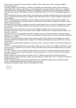 diversos conceptos y aprender nuevas técnicas anestésicas y analgésicas. El libro contiene numerosas fotos y esquemas que fac