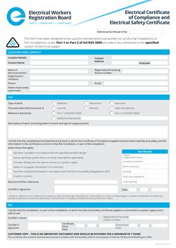 Electrical Compliance & Safety Certificate PDF Electrical Wiring
