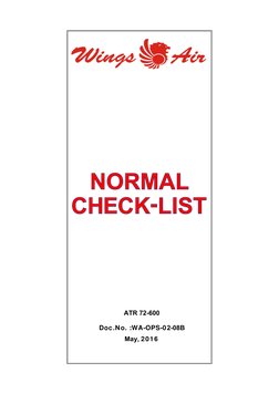 ATR 72-600 Normal Checklist | PDF | Aerospace | Aircraft